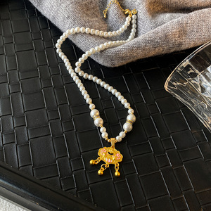 Guohaoshipin Chinese Style Gold Plated Necklace Lock Pendant Zinc Alloy Sweater Chain Lucky Charm Fashion Jewelry - Product Image 4