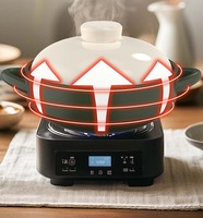 Casserole en céramique au design moderne avec couvercle Casserole en argile pour ragoût de soupe Marmite de cuisine pour le dîner et la viande