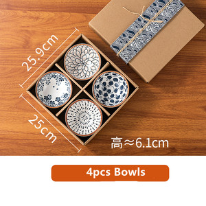 Ensemble de bols en céramique peints à la main au Japon, sous glaçure, pour riz et soupe, 4,5 pouces, pour servir - Product Image 6