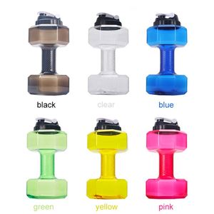 Bouteille d'eau en plastique personnalisée en forme d'haltère, nouveau design, qualité supérieure, pour la gym, vente en gros - Product Image 3