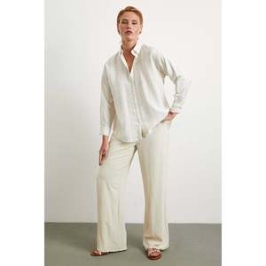 Chemise en modal à double rayures Mango pour homme, bleu popeline, respirante, manches longues - Product Image 5