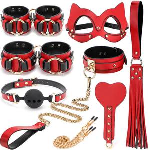 Set Portatile di 8 Pezzi per Giochi di Bondage <span class=keywords><strong>in</strong></span> Pelle con Scatola, Kit BDSM per Coppie - Product Image 3