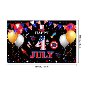 Grande toile de fond bannière heureuse du 4 juillet pour les décorations de la fête de l'indépendance - Product Image 5