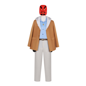 Ensemble de costumes de cosplay King Of Fighters Joe Higashi, masque rouge, veste bronzée, tenue de personnage de jeu d'anime pour fans adultes - Product Image 5
