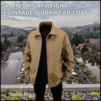 Blouson Bomber en Jean Style Workwear Vintage pour Homme, Fermeture Éclair, Imperméable, Coupe-Vent, Vêtement d'Extérieur Décontracté Printemps