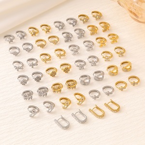 Serie de Aretes de Acero Inoxidable con Incrustaciones de Circonio, Diseño de Corazón, Cruz y Mariposa, Oro de 18K, Antidesvanecimiento, Elegantes, para Mujer, San Valentín, Festividades - Product Image 1