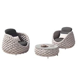 Divano in <span class=keywords><strong>vimini</strong></span> da <span class=keywords><strong>esterno</strong></span> rustico contemporaneo Casual sedia curva per Patio Villa giardino Homestay Sunroom Rattan creativo - Product Image 5