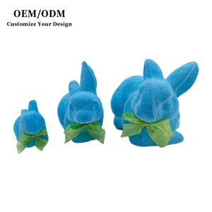 Özel Yapım Yeni Paskalya Süsleri Renkli İç Mekan Dayanıklı Suni Peluş Yosun Tavşan Figürleri Çok Satan Dekoratif Figürinler - Product Image 6
