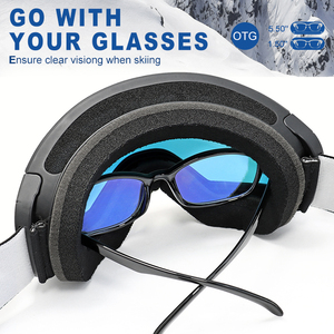 Wholesale CE Ski <strong>Goggles</strong> UV400 Protection Anti-Fog Magnetic Removable Lens OEM Snowboard Glasses Snow Sports Eyewear <strong>Custom</strong> Logo - Product Image 2