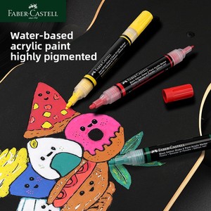 Marqueur acrylique à base d'eau <span class=keywords><strong>Faber</strong></span>-<span class=keywords><strong>Castell</strong></span> allemand, type valve, double pointe, pour écriture, graffiti, affiches POP, publicité, art - Product Image 4