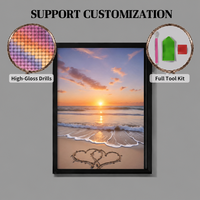 Kit de peinture au diamant personnalisé SONGWOOART Landscape Love Heart Beach Home Decor pour adultes