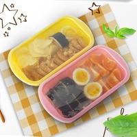 Boîte alimentaire micro-ondable et réutilisable, 500 ml, 750 ml, 1000 ml, colorée, carrée, en plastique, préparation de repas, 10 pièces