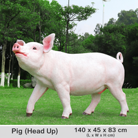 Sculpture de cochon en fibre de verre prête à être expédiée, statue d'animal de ferme, cochonnet mignon sur mesure grandeur nature pour la décoration de jardin, pelouse et cour
