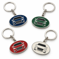 Porte-clés ovale en métal émaillé personnalisé pour l'automobile, avec logo sur mesure, cadeau promotionnel en gros, fabrication OEM en vrac, porte-clés de qualité supérieure