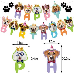 Decorazioni per Festa di <span class=keywords><strong>Compleanno</strong></span> per Cani con Motivo Delfino <span class=keywords><strong>e</strong></span> Stella, Striscione con <span class=keywords><strong>Auguri</strong></span> '<span class=keywords><strong>Buon</strong></span> <span class=keywords><strong>Compleanno</strong></span>' Stampato Digitalmente - Product Image 4