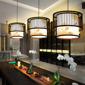 Lámpara colgante LED E27 redonda estilo jaula de pájaros de estilo chino para sala de estar, dormitorio, comedor, decoración del hogar - Product Image 4