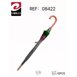 Transparent Printed Umbrella With Floral Design 12Pcs Pack For Rain Protection - Product Image 1
