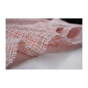 Tela de Tweed Coreana Premium de Lujo, Color Rosa Multimetálico con Textura de Malla, Tejido Textil Personalizado OEM y ODM - Product Image 5