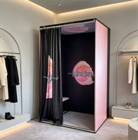 Cabine d'essayage portable et pliable en tissu à sublimation personnalisable et réutilisable pour les magasins de vêtements