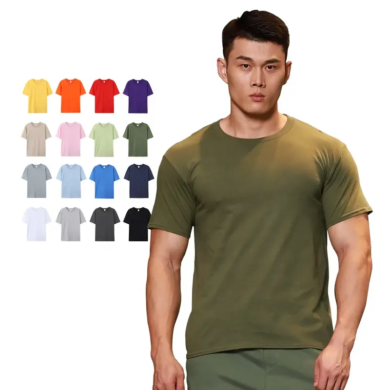 T-shirts basiques personnalisés grande taille à col en O pour hommes