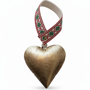 Adornos colgantes de corazón de Metal hechos a mano, árbol decorativo de Navidad, decoración festiva para fiestas - Product Image 1