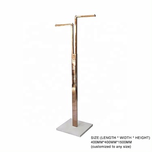 Wholesale Retail <strong>Clothing</strong> Store <strong>Heavy</strong> <strong>Duty</strong> Standing Double Rod <strong>Clothing</strong> Display Rack <strong>Clothing</strong> <strong>Rail</strong> Hanging - Product Image 5