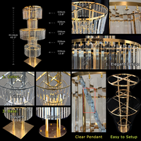 Faible coût d'expédition accessoires de mariage passerelle mariage route fleur support sur Table cristal pièce maîtresse pour la décoration de mariage