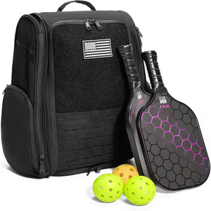 Sac à dos de tennis élégant en nylon, unisexe, peut contenir 2 raquettes, imperméable, adapté pour l'équipement de badminton/squash/pickleball - Product Image 1