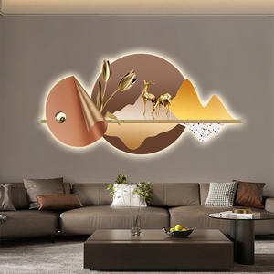 بيع بالجملة حديثة فاخرة لوحة فنية جدارية مقاومة للماء حجم مخصص طباعة uf غرفة المعيشة - Product Image 3