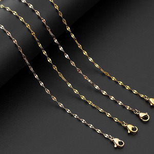 Oro argento in acciaio inox catena labbra collana, commercio all'ingrosso Hypo-Allergenic catene 18k placcato oro acciaio inossidabile catena collana - Product Image 4