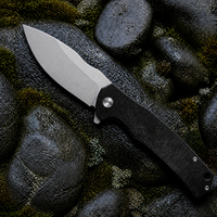 Couteau de poche EDC N690Co en acier, pointe tombante, manche G10, verrouillage Liner Lock, finition Stonewashed, pour camping en extérieur et usage quotidien, vente en gros