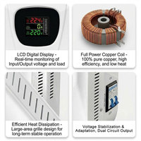Estabilizador AVR SZDQ TVR 220V 0.5kVA 1kVA 2kVA 3kVA 5kVA Monofásico 6kA MCB 100% Cobre Servo ±3% para Aire Acondicionado y Refrigerador Doméstico