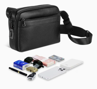 Sac à bandoulière antivol pour homme en cuir véritable, sac à bandoulière de luxe Fipilock avec serrure à empreintes digitales