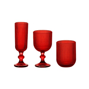 Verres à boisson de luxe côtelés de couleur unie pour Noël, verres à champagne couleur personnalisée, cadeaux vintage CLASSIQUES, verres à vin, verres à bière - Product Image 1