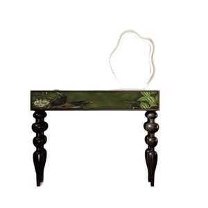 Tocador Minimalista Americano de Madera Maciza con Almacenamiento para Dormitorio, Escritorio de Maquillaje para Apartamentos Pequeños - Product Image 4