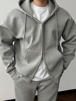 Vêtements personnalisés pour hommes vêtements de rue sweat-shirt en polaire Hip Hop unisexe surdimensionné ensemble sweat à capuche et pantalon pour hommes de couleur unie avec cordon de serrage