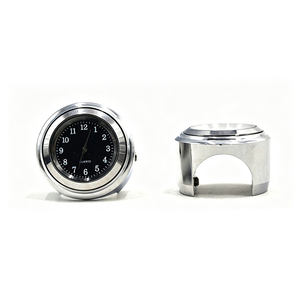 Reloj de cuarzo retro para motocicleta, indicador para Harley Cruiser Bobber, reloj universal para manillar de motocicleta, esfera blanca y negra - Product Image 5