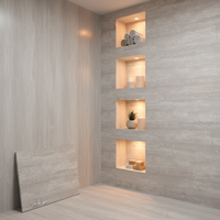 Revêtement mural artificiel flexible en 3D, imitation travertin, carrelage ignifuge et imperméable pour villa, 120x60cm