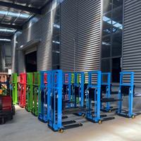 Chariot élévateur autoportant 1 tonne, semi-électrique, manuel, pour palettes, transpalette autoportant, machine de manutention portative – Vente chaude