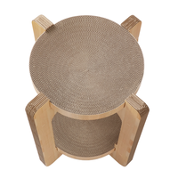 Cabane à chat en bois durable à double couche populaire griffoir amovible pour chat avec jouets en papier pour plusieurs chats