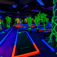 Simulateur de mini-golf à lumière noire LED, marque Sqarcade, pour parcs d'attractions intérieurs et locations d'événements