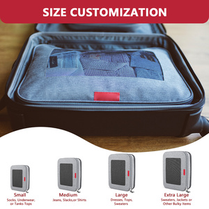Set di cubetti di compressione in poliestere leggero con <span class=keywords><strong>Organizer</strong></span> da viaggio con doppia cerniera <span class=keywords><strong>per</strong></span> bagaglio a mano - Product Image 5