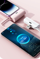 Mini banco de energía portátil con cable incorporado 5000mAh Capacidad total real Logotipo personalizado gratuito Entrega rápida