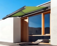 Auvent rétractable en polyester et alliage d'aluminium, motorisé, télécommande électrique, protection solaire extérieure, balcon, patio, jardin