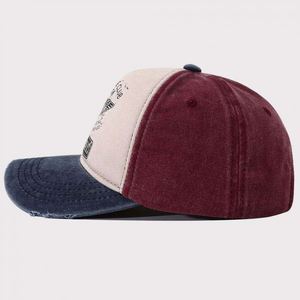 Casquettes de baseball en jean délavé vintage personnalisées en gros, casquettes de sport bicolores pour l'extérieur - Product Image 4