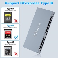 Lecteur de cartes CFexpress USB 3.0 Type B 8 en 1, 10 Gbps, lecteur de cartes CF/XD/MS/TF/SD CF Express, hub pour Windows/Mac/Linux/Android
