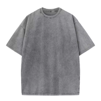 T-shirt décontracté en coton 100% tricoté 260g, délavé à l'acide, prix d'usine, pour usage quotidien