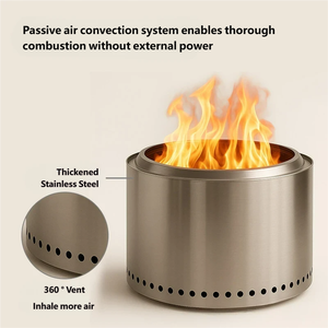 เตาถ่านสแตนเลสสำหรับตั้งแคมป์กลางแจ้งแบบไร้ควัน รุ่น CHL-01 พร้อมส่ง - Product Image 5