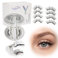 Cils magnétiques 3D réutilisables, épais, naturels et doux, en matériau PBT, vente en gros avec applicateur, marque propre, sans colle, certifiés GMPC
