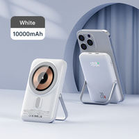 Cargador Portátil Inalámbrico Magnético Ultra Delgado de 10000mAh, PD 20W, 2 en 1, Carga Rápida, Pantalla LED, con Soporte